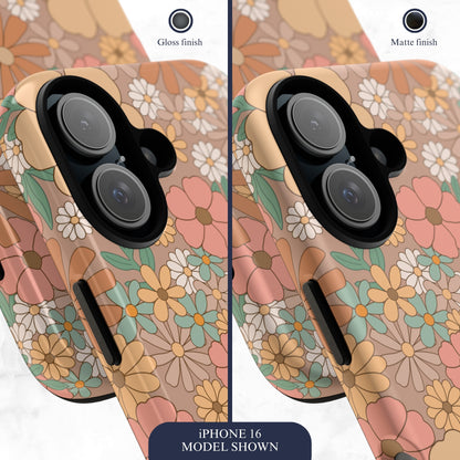Retro Petals - iPhone Case Phone Case-aesthetic phone case-shockproof phone case-cute phone case-designer phone case-elegant phone case-luxury phone case-phone accessories-fashion accessory