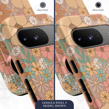 Retro Petals - Google Pixel Case Phone Case-aesthetic phone case-shockproof phone case-cute phone case-designer phone case-elegant phone case-luxury phone case-phone accessories-fashion accessory