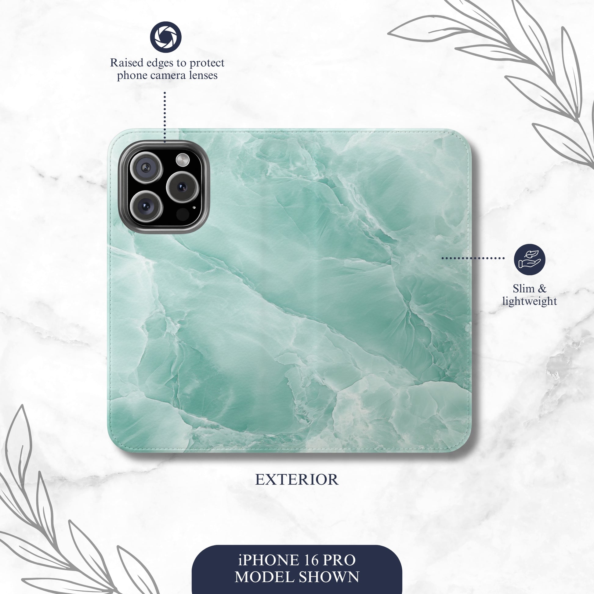 Jade - iPhone Flip Case Wallet, Leather Folio Case Phone Case-aesthetic phone case-shockproof phone case-cute phone case-designer phone case-elegant phone case-luxury phone case-phone accessories-fashion accessory