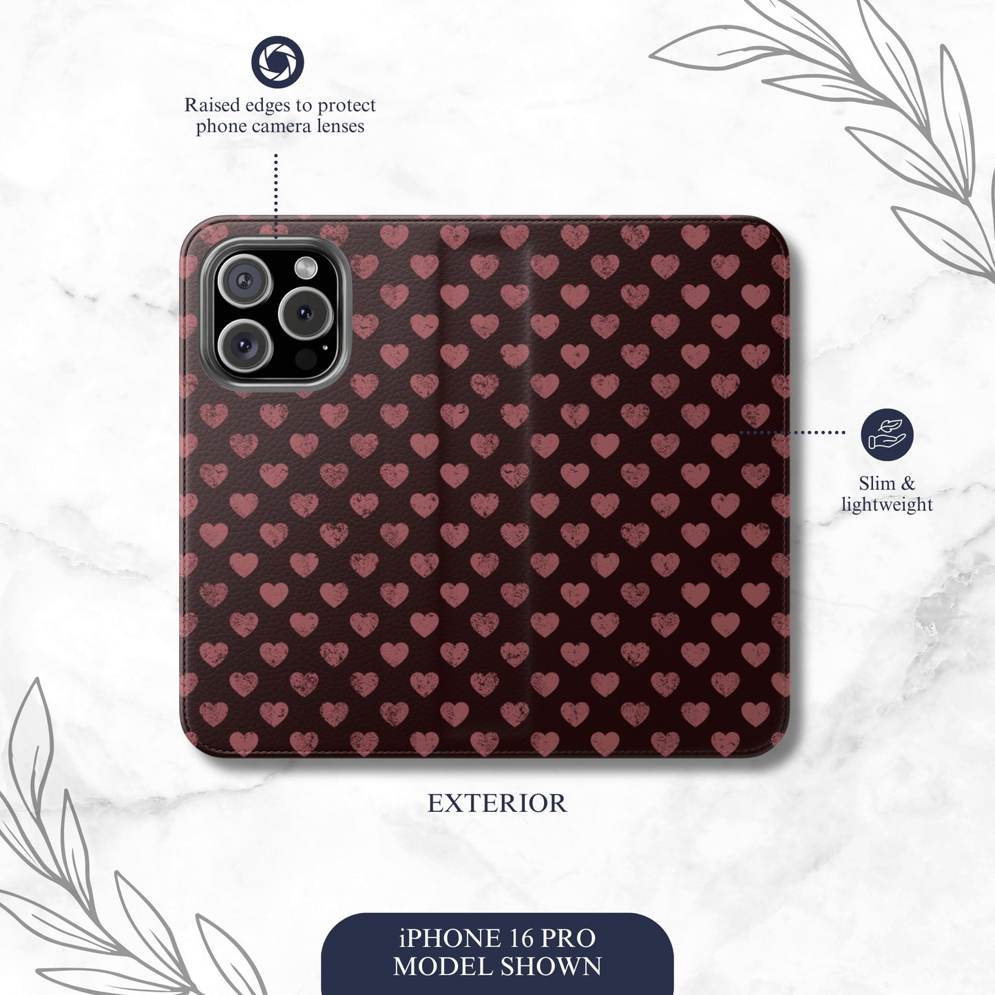 Velvet Vow - iPhone Flip Case Wallet, Leather Folio Case Phone Case-aesthetic phone case-shockproof phone case-cute phone case-designer phone case-elegant phone case-luxury phone case-phone accessories-fashion accessory