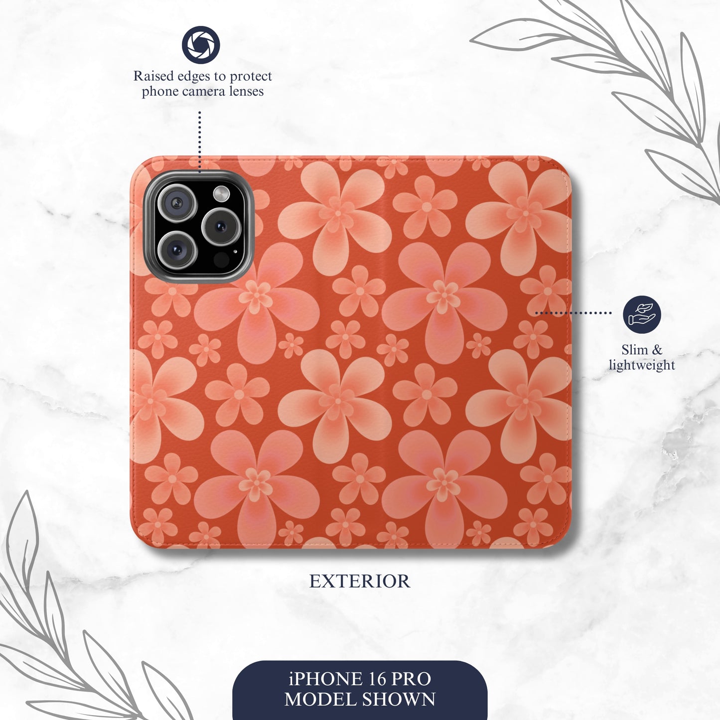 Heatwave - iPhone Flip Case Wallet, Leather Folio Case Phone Case-aesthetic phone case-shockproof phone case-cute phone case-designer phone case-elegant phone case-luxury phone case-phone accessories-fashion accessory