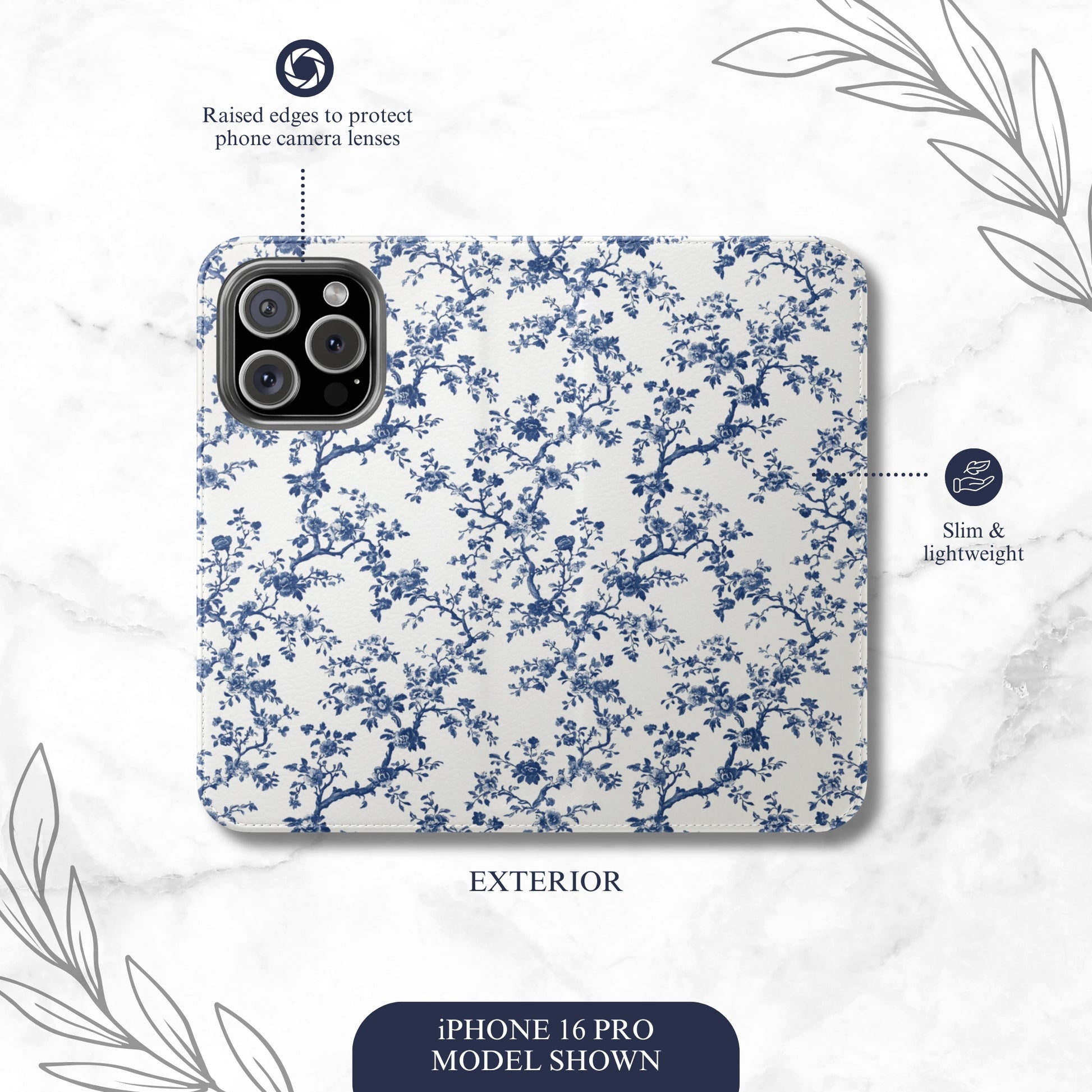 Frosted Toile - iPhone Flip Case Wallet, Leather Folio Case Phone Case-aesthetic phone case-shockproof phone case-cute phone case-designer phone case-elegant phone case-luxury phone case-phone accessories-fashion accessory
