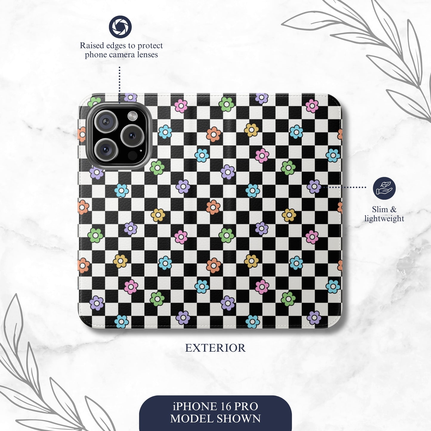 Check Mate - iPhone Flip Case Wallet, Leather Folio Case Phone Case-aesthetic phone case-shockproof phone case-cute phone case-designer phone case-elegant phone case-luxury phone case-phone accessories-fashion accessory