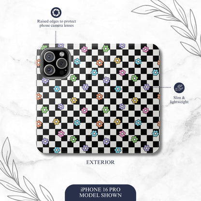 Check Mate - iPhone Flip Case Wallet, Leather Folio Case Phone Case-aesthetic phone case-shockproof phone case-cute phone case-designer phone case-elegant phone case-luxury phone case-phone accessories-fashion accessory