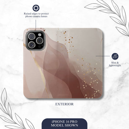 Mirage - iPhone Flip Case Wallet, Leather Folio Case Phone Case-aesthetic phone case-shockproof phone case-cute phone case-designer phone case-elegant phone case-luxury phone case-phone accessories-fashion accessory