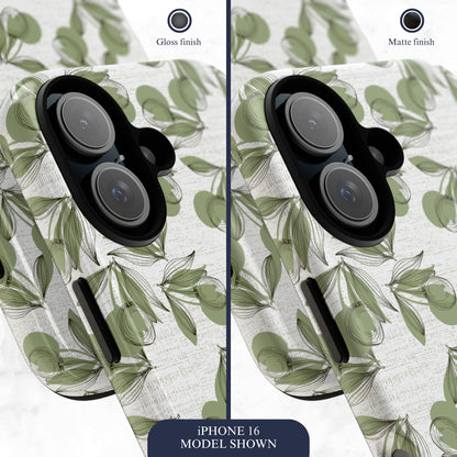 Olive Branch - iPhone Case Phone Case-aesthetic phone case-shockproof phone case-cute phone case-designer phone case-elegant phone case-luxury phone case-phone accessories-fashion accessory