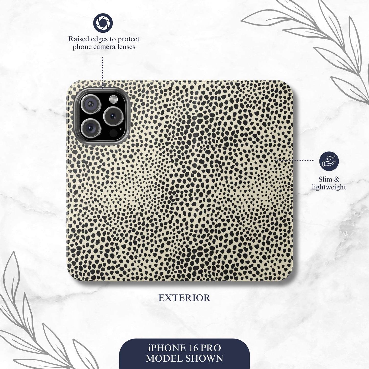 Vanilla Mocha - iPhone Flip Case Wallet, Leather Folio Case Phone Case-aesthetic phone case-shockproof phone case-cute phone case-designer phone case-elegant phone case-luxury phone case-phone accessories-fashion accessory