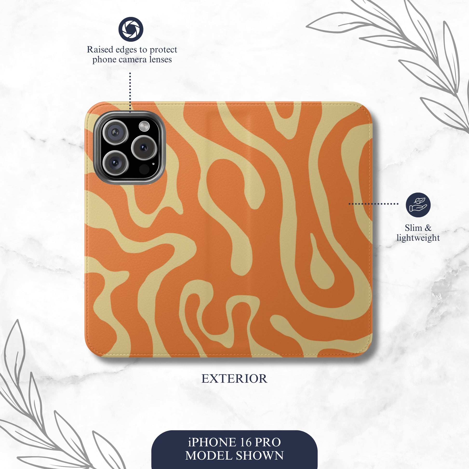 Marmalade Mellow - iPhone Flip Case Wallet, Leather Folio Case Phone Case-aesthetic phone case-shockproof phone case-cute phone case-designer phone case-elegant phone case-luxury phone case-phone accessories-fashion accessory
