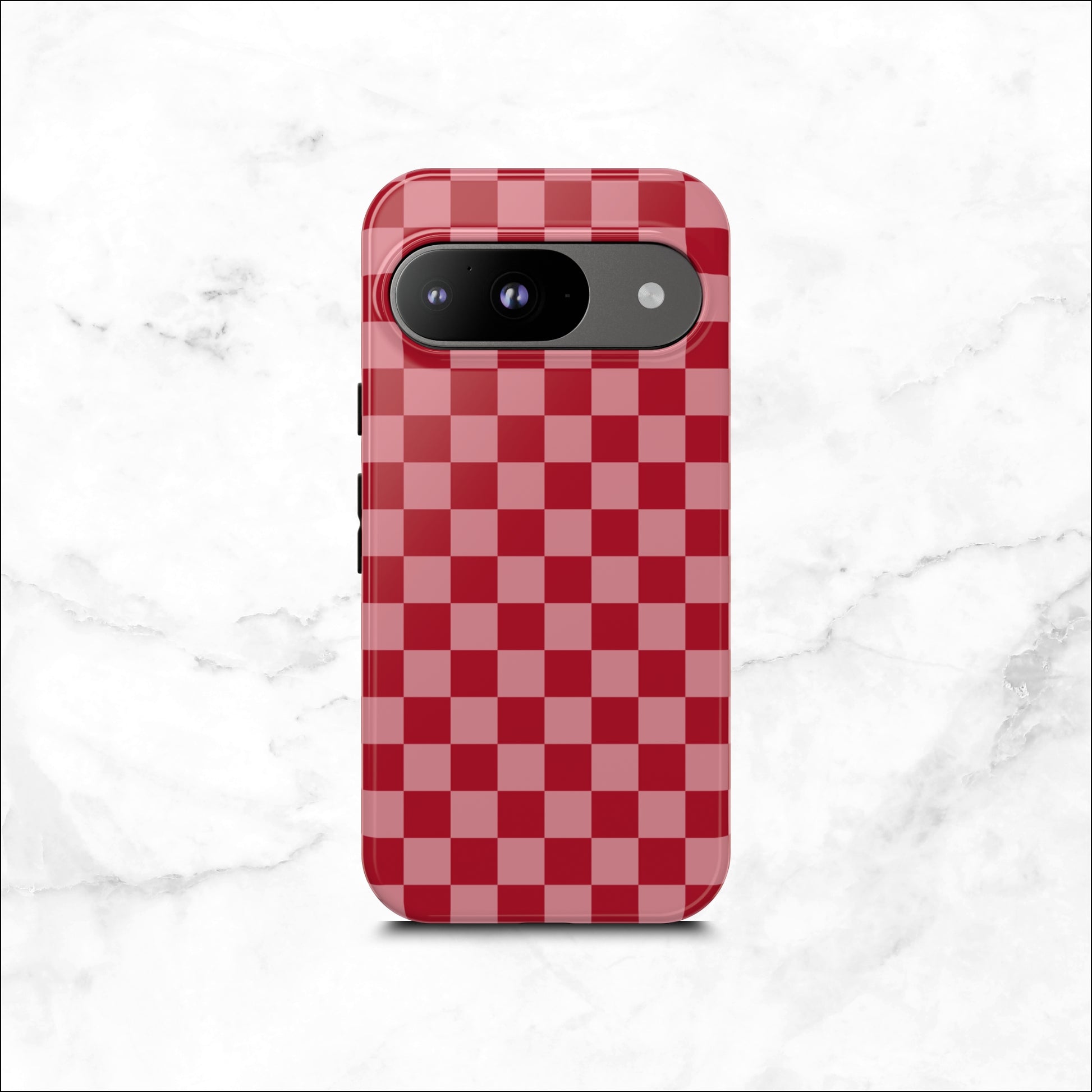 Crimson Check - Google Pixel Case Phone Case-aesthetic phone case-shockproof phone case-cute phone case-designer phone case-elegant phone case-luxury phone case-phone accessories-fashion accessory