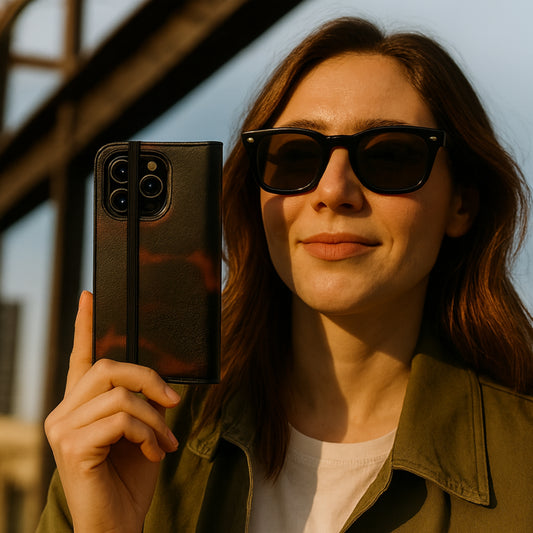 Chestnut - iPhone Flip Case Wallet, Leather Folio Case Phone Case-aesthetic phone case-shockproof phone case-cute phone case-designer phone case-elegant phone case-luxury phone case-phone accessories-fashion accessory