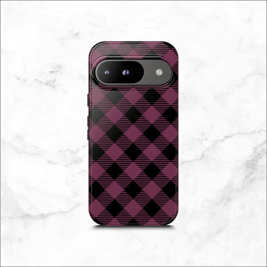 Plum Plaid - Google Pixel Case Phone Case-aesthetic phone case-shockproof phone case-cute phone case-designer phone case-elegant phone case-luxury phone case-phone accessories-fashion accessory