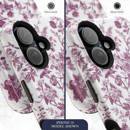 Mauve Toile - Magsafe iPhone Case Phone Case-aesthetic phone case-shockproof phone case-cute phone case-designer phone case-elegant phone case-luxury phone case-phone accessories-fashion accessory