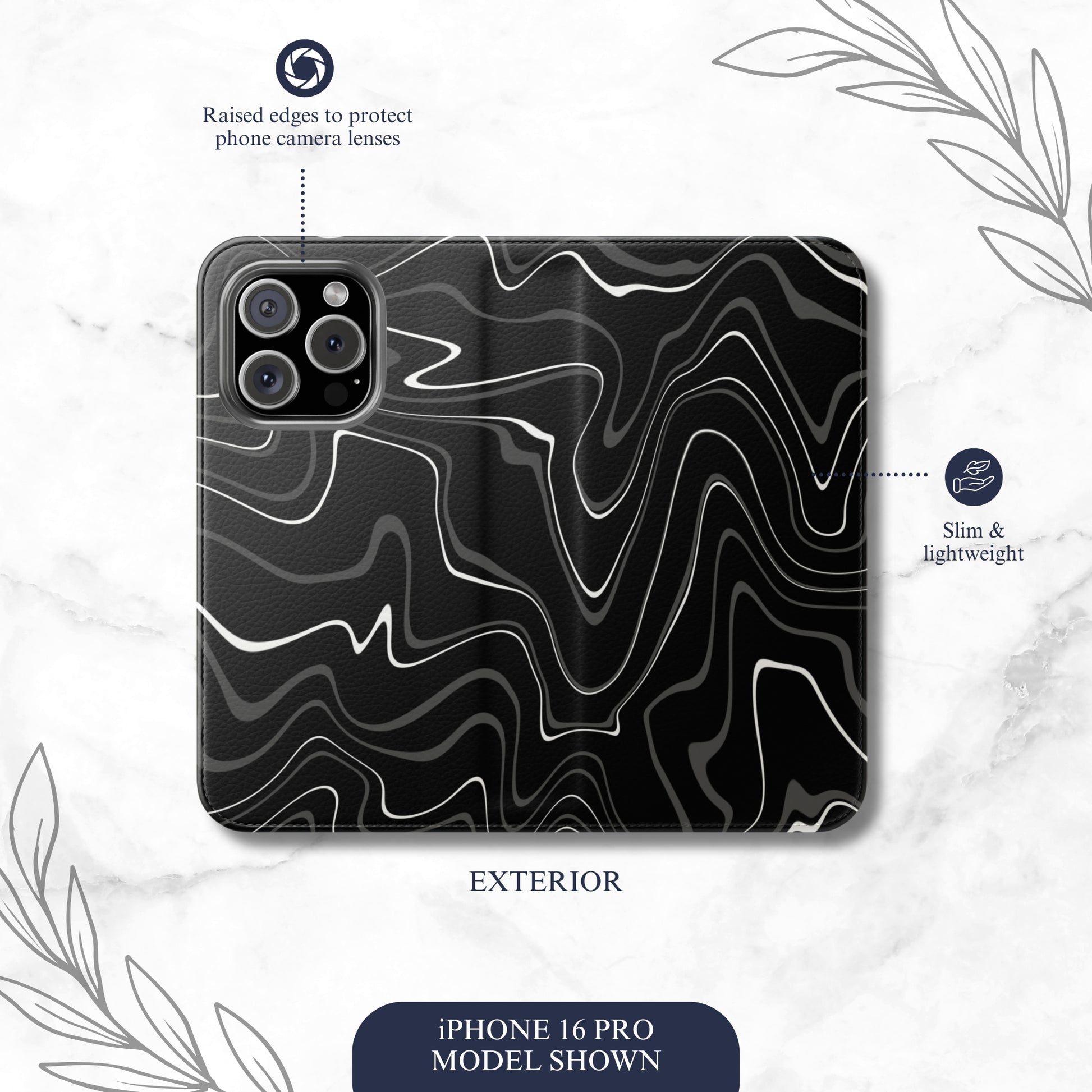Night Threads - iPhone Flip Case Wallet, Leather Folio Case Phone Case-aesthetic phone case-shockproof phone case-cute phone case-designer phone case-elegant phone case-luxury phone case-phone accessories-fashion accessory