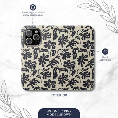 Ink - iPhone Flip Case Wallet, Leather Folio Case Phone Case-aesthetic phone case-shockproof phone case-cute phone case-designer phone case-elegant phone case-luxury phone case-phone accessories-fashion accessory