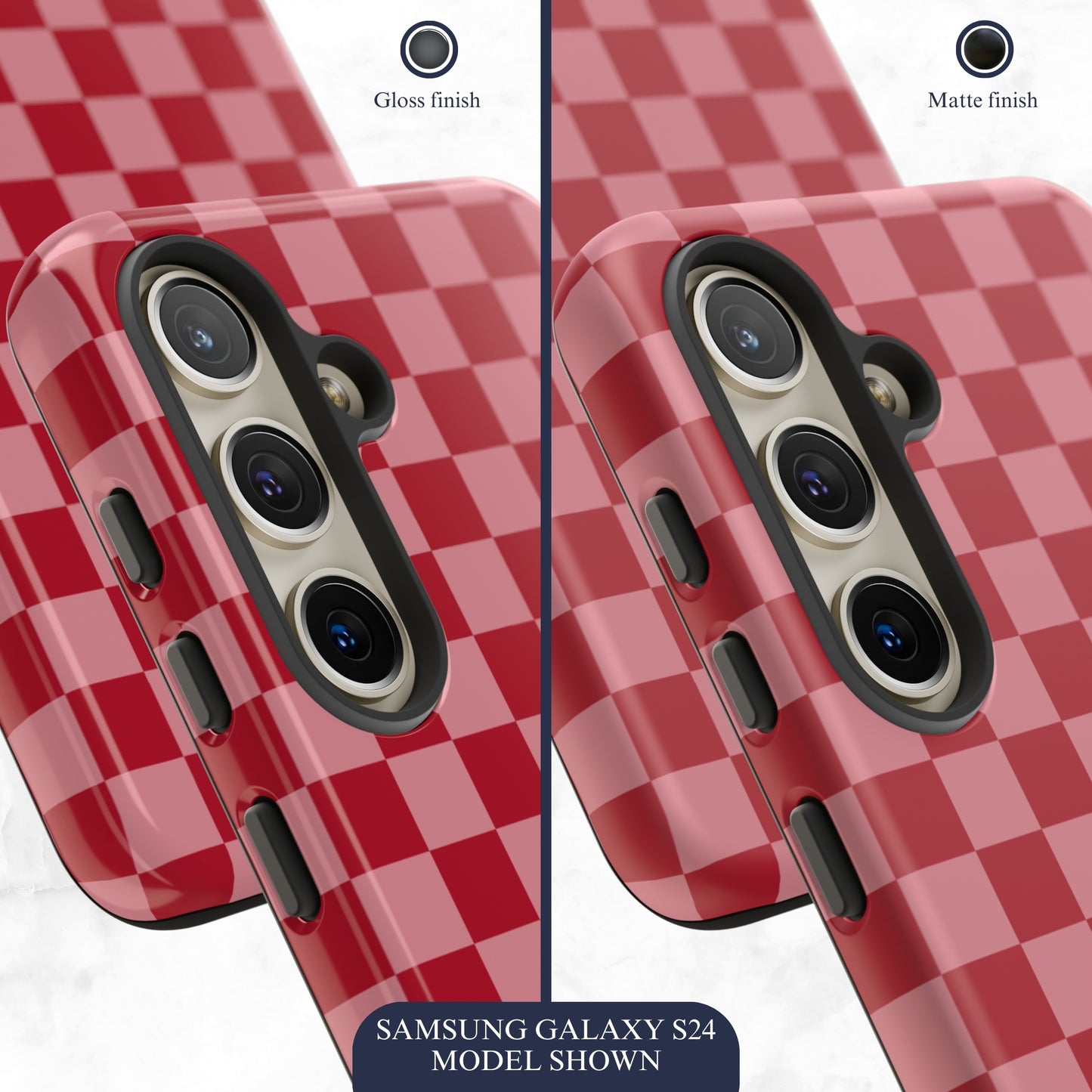Crimson Check - Samsung Galaxy Case Phone Case-aesthetic phone case-shockproof phone case-cute phone case-designer phone case-elegant phone case-luxury phone case-phone accessories-fashion accessory