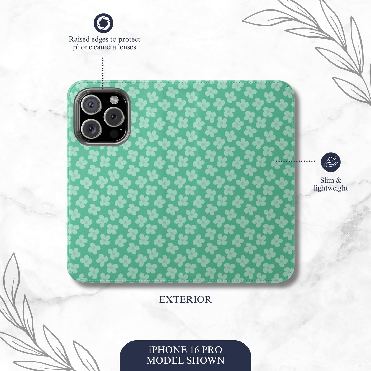 Dewdrop - iPhone Flip Case Wallet, Leather Folio Case Phone Case-aesthetic phone case-shockproof phone case-cute phone case-designer phone case-elegant phone case-luxury phone case-phone accessories-fashion accessory