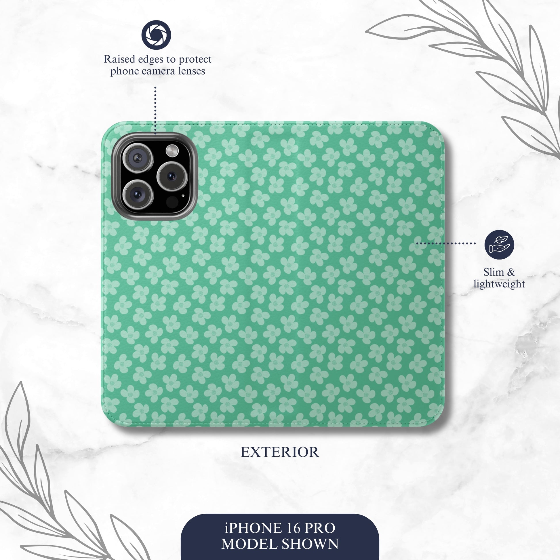 Dewdrop - iPhone Flip Case Wallet, Leather Folio Case Phone Case-aesthetic phone case-shockproof phone case-cute phone case-designer phone case-elegant phone case-luxury phone case-phone accessories-fashion accessory