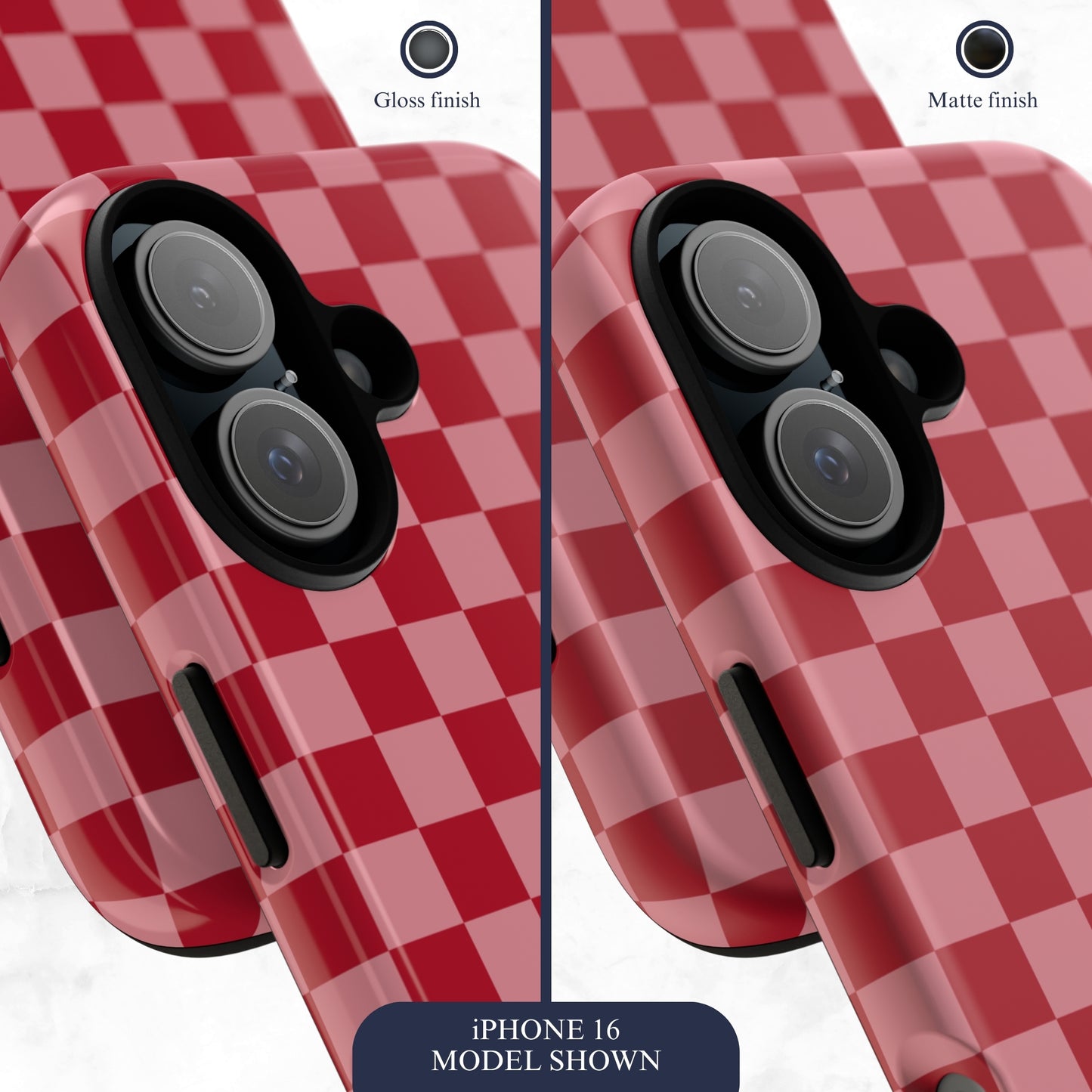 Crimson Check - iPhone Case Phone Case-aesthetic phone case-shockproof phone case-cute phone case-designer phone case-elegant phone case-luxury phone case-phone accessories-fashion accessory