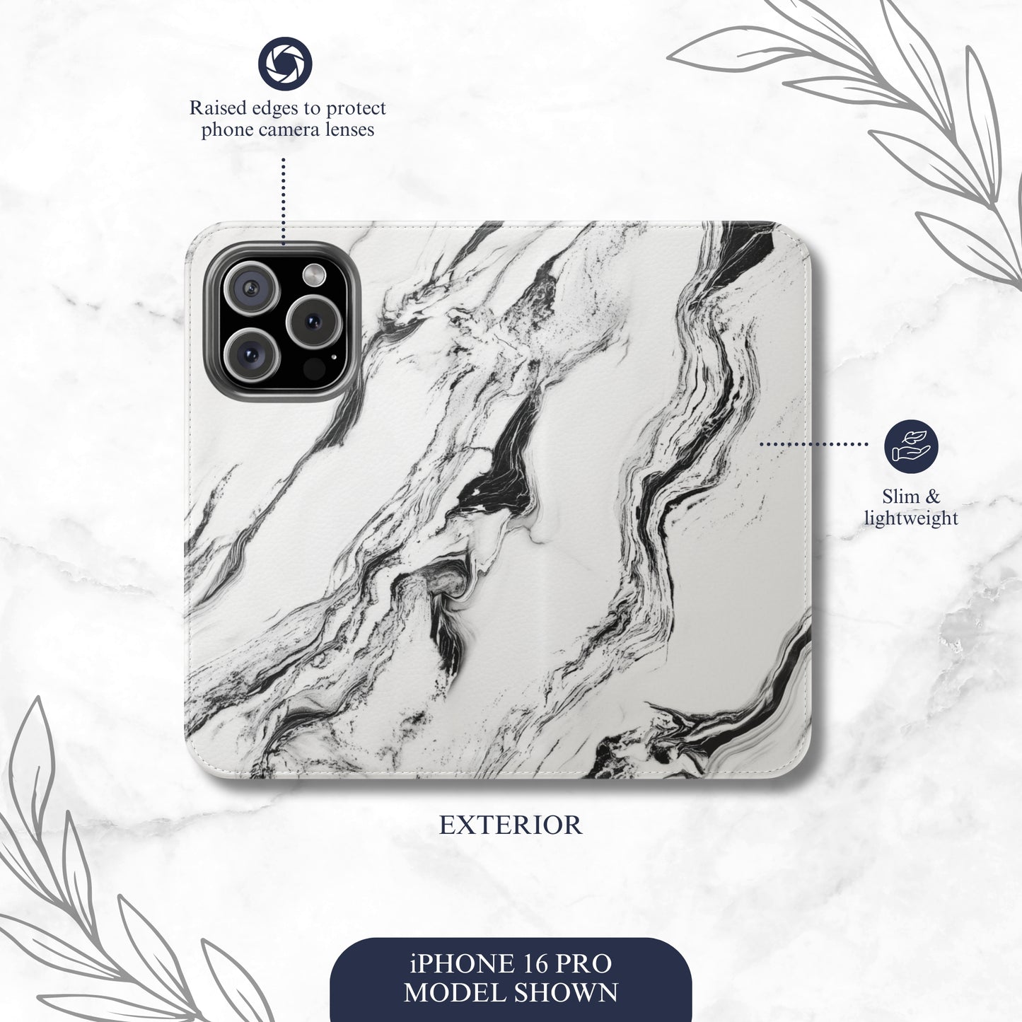 Contrast - iPhone Flip Case Wallet, Leather Folio Case Phone Case-aesthetic phone case-shockproof phone case-cute phone case-designer phone case-elegant phone case-luxury phone case-phone accessories-fashion accessory