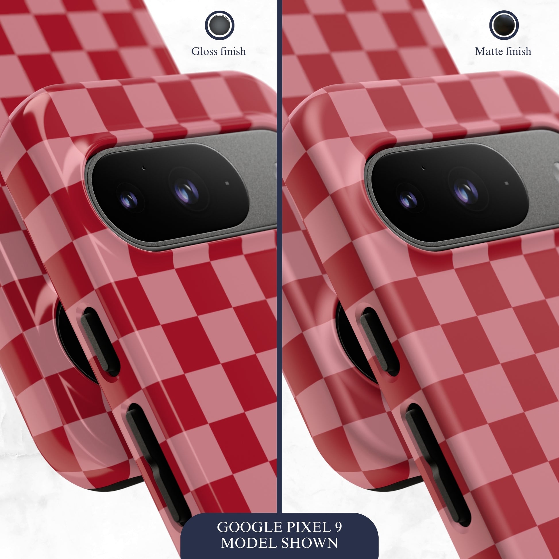 Crimson Check - Google Pixel Case Phone Case-aesthetic phone case-shockproof phone case-cute phone case-designer phone case-elegant phone case-luxury phone case-phone accessories-fashion accessory