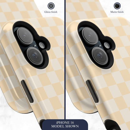 Tan Check - Magsafe iPhone Case Phone Case-aesthetic phone case-shockproof phone case-cute phone case-designer phone case-elegant phone case-luxury phone case-phone accessories-fashion accessory