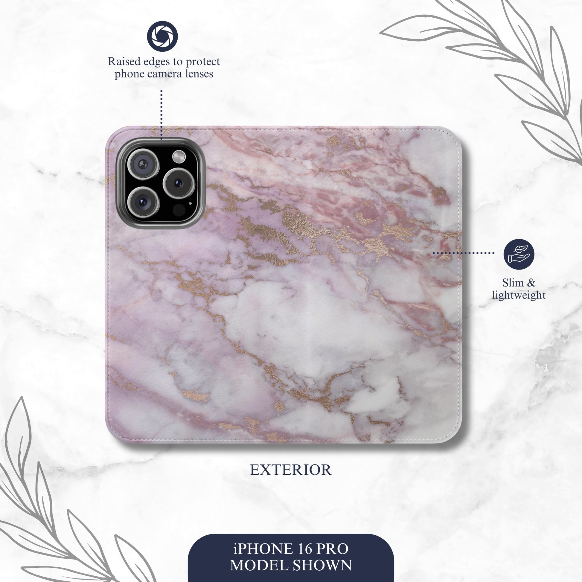 Luna Quartz - iPhone Flip Case Wallet, Leather Folio Case Phone Case-aesthetic phone case-shockproof phone case-cute phone case-designer phone case-elegant phone case-luxury phone case-phone accessories-fashion accessory