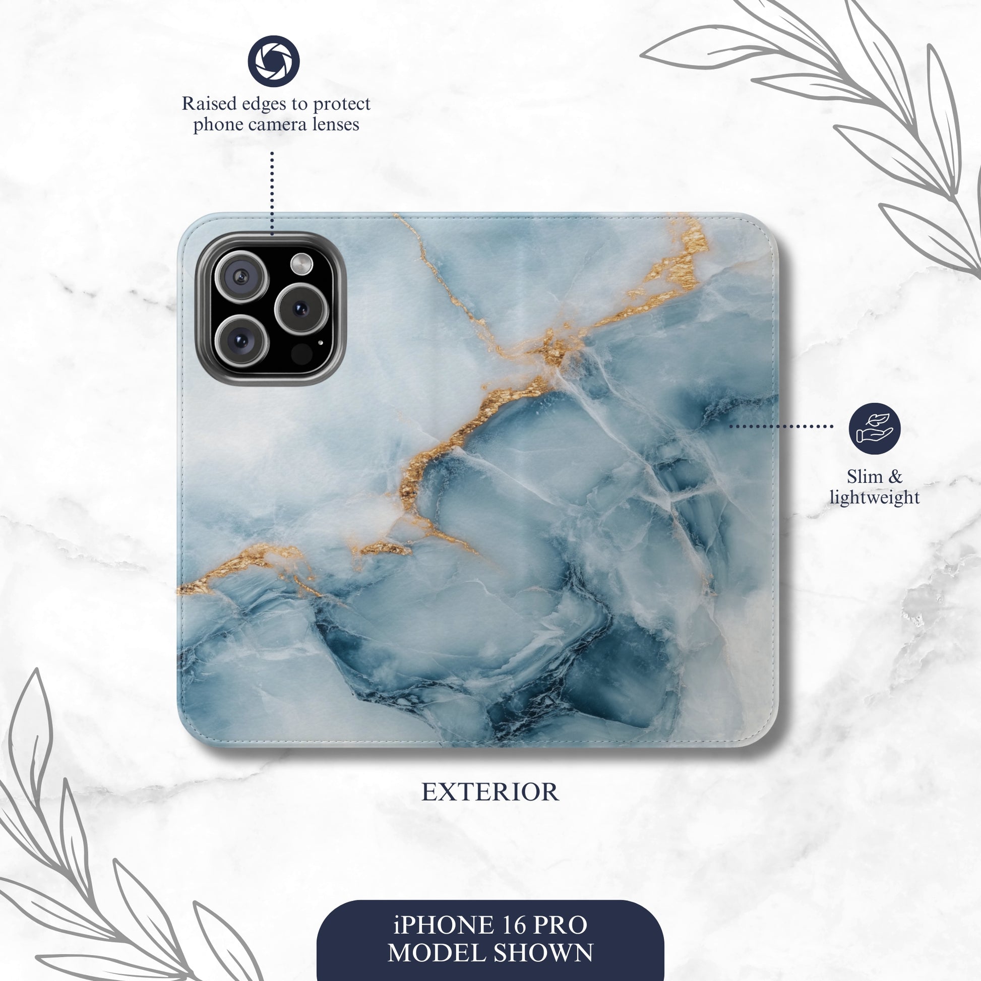 Glacier - iPhone Flip Case Wallet, Leather Folio Case Phone Case-aesthetic phone case-shockproof phone case-cute phone case-designer phone case-elegant phone case-luxury phone case-phone accessories-fashion accessory