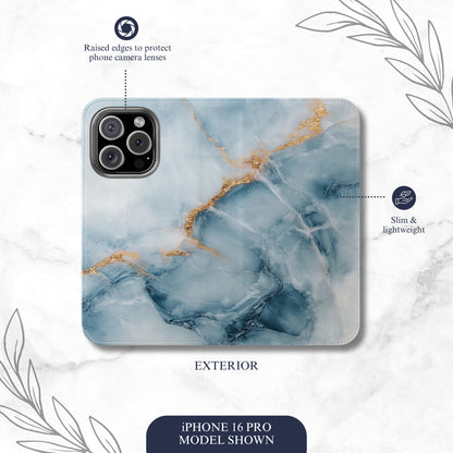 Glacier - iPhone Flip Case Wallet, Leather Folio Case Phone Case-aesthetic phone case-shockproof phone case-cute phone case-designer phone case-elegant phone case-luxury phone case-phone accessories-fashion accessory