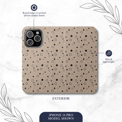 Stargazer - iPhone Flip Case Wallet, Leather Folio Case Phone Case-aesthetic phone case-shockproof phone case-cute phone case-designer phone case-elegant phone case-luxury phone case-phone accessories-fashion accessory