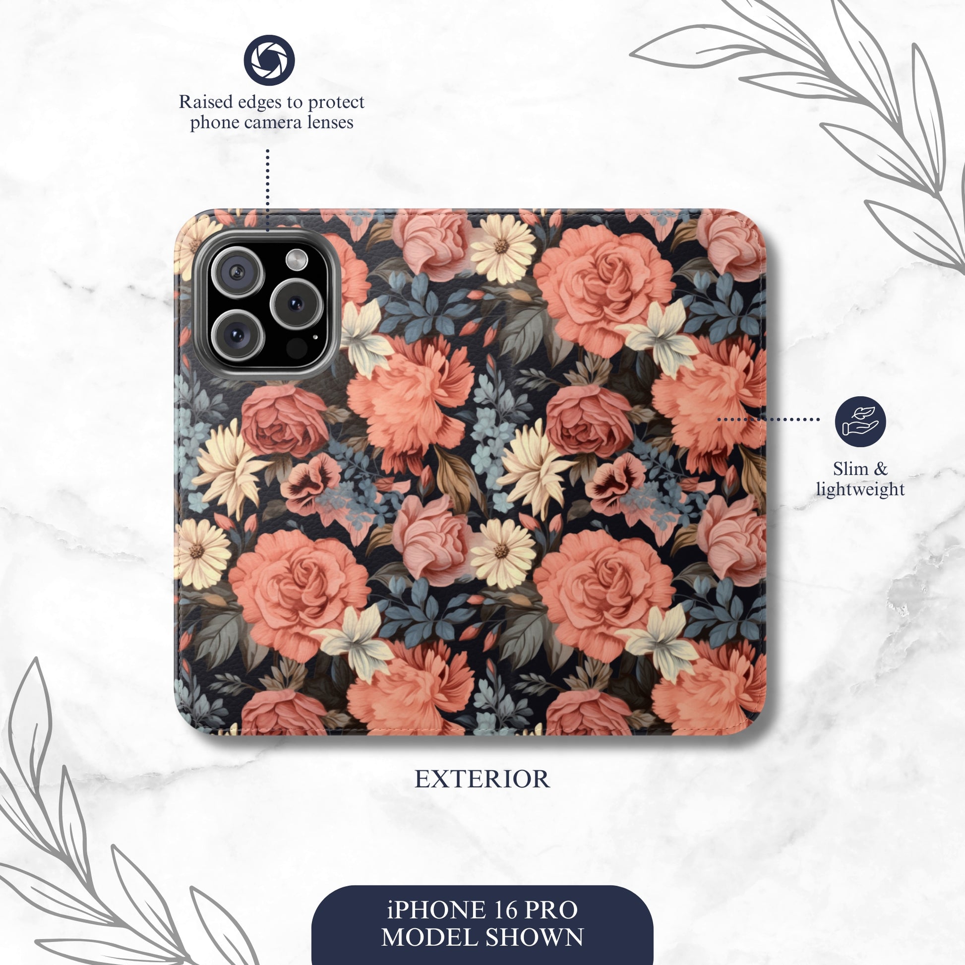 Secret Garden - iPhone Flip Case Wallet, Leather Folio Case Phone Case-aesthetic phone case-shockproof phone case-cute phone case-designer phone case-elegant phone case-luxury phone case-phone accessories-fashion accessory