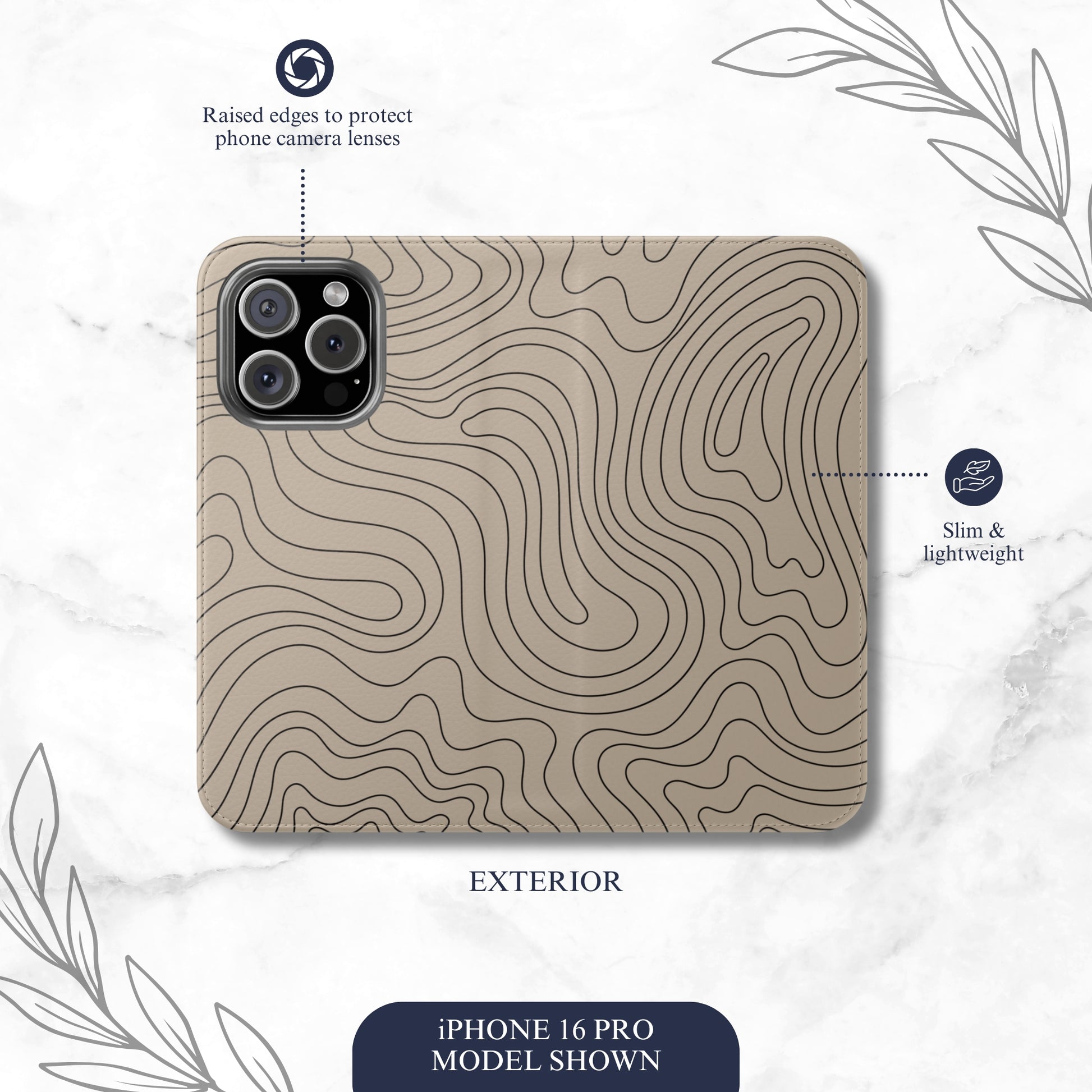Earth Flow - iPhone Flip Case Wallet, Leather Folio Case Phone Case-aesthetic phone case-shockproof phone case-cute phone case-designer phone case-elegant phone case-luxury phone case-phone accessories-fashion accessory