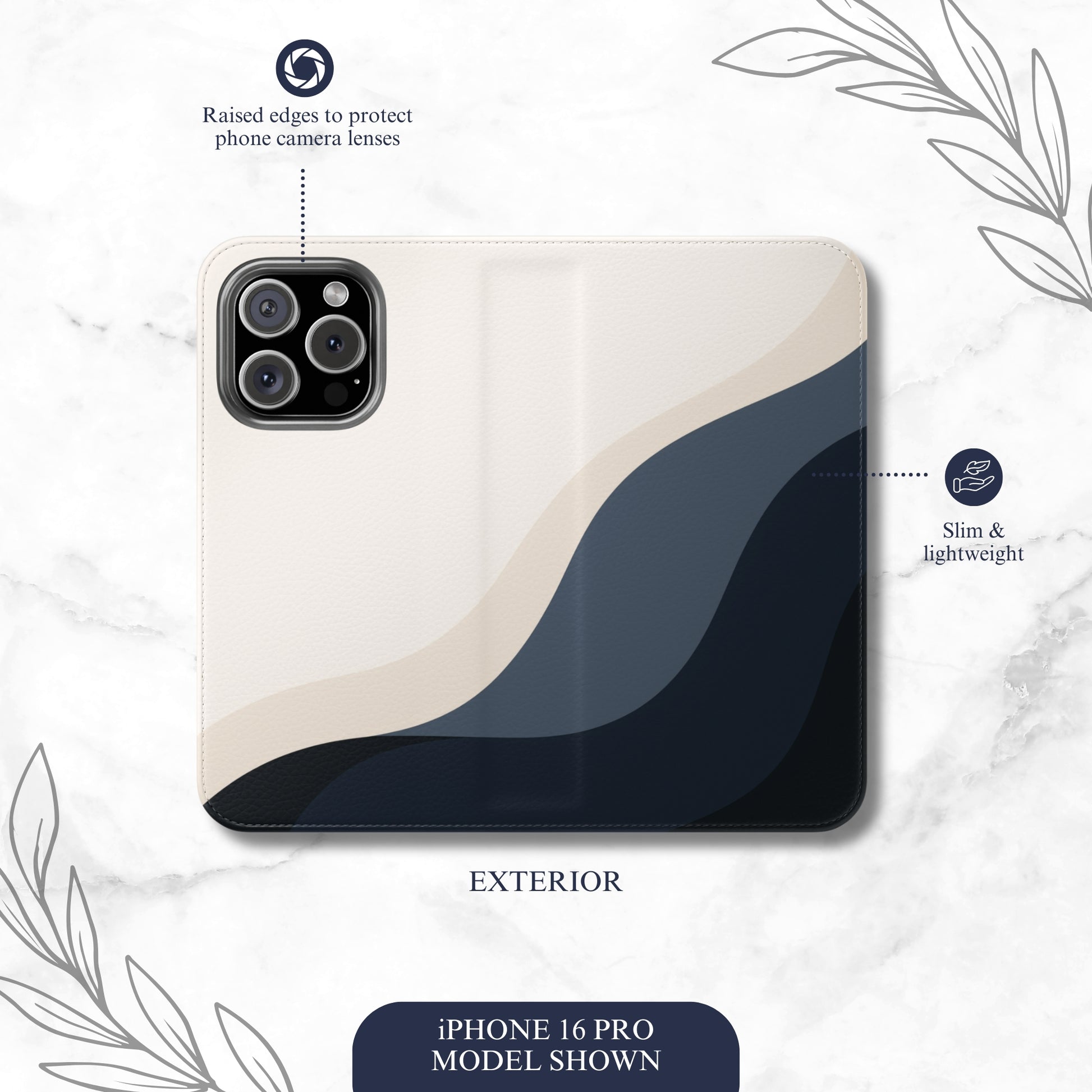 Distant Echo - iPhone Flip Case Wallet, Leather Folio Case Phone Case-aesthetic phone case-shockproof phone case-cute phone case-designer phone case-elegant phone case-luxury phone case-phone accessories-fashion accessory