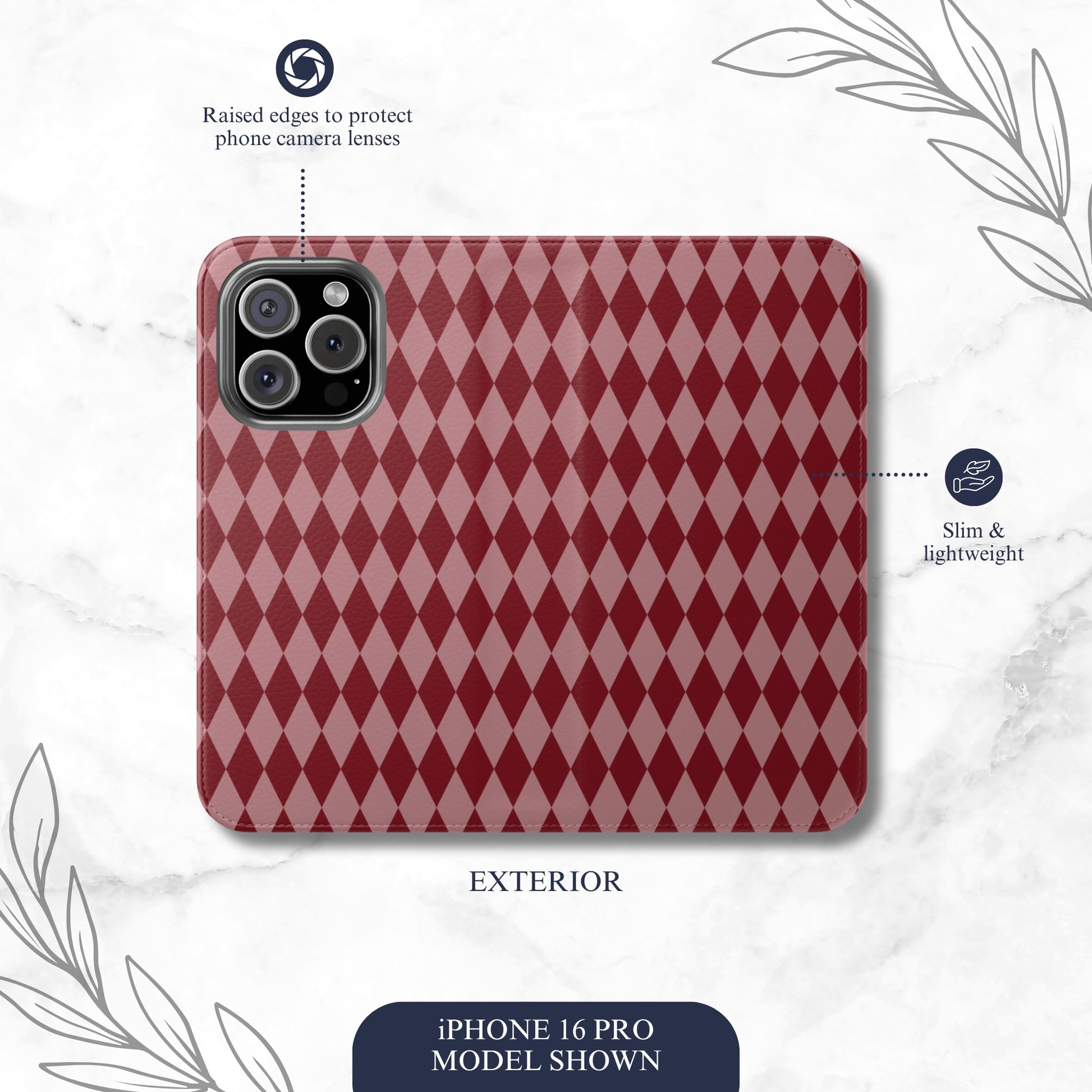 Cherry Jester - iPhone Flip Case Wallet, Leather Folio Case Phone Case-aesthetic phone case-shockproof phone case-cute phone case-designer phone case-elegant phone case-luxury phone case-phone accessories-fashion accessory