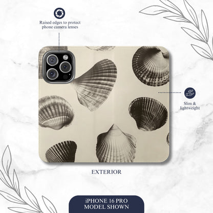 Ocean Whisper - iPhone Flip Case Wallet, Leather Folio Case Phone Case-aesthetic phone case-shockproof phone case-cute phone case-designer phone case-elegant phone case-luxury phone case-phone accessories-fashion accessory