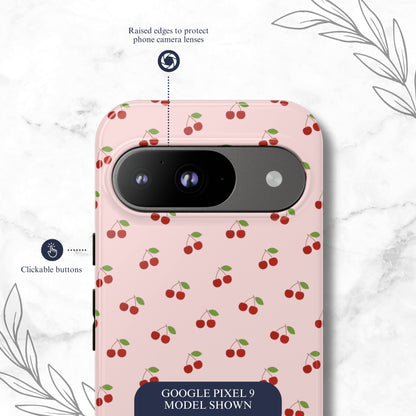 Cherry Crush - Google Pixel Case Phone Case-aesthetic phone case-shockproof phone case-cute phone case-designer phone case-elegant phone case-luxury phone case-phone accessories-fashion accessory