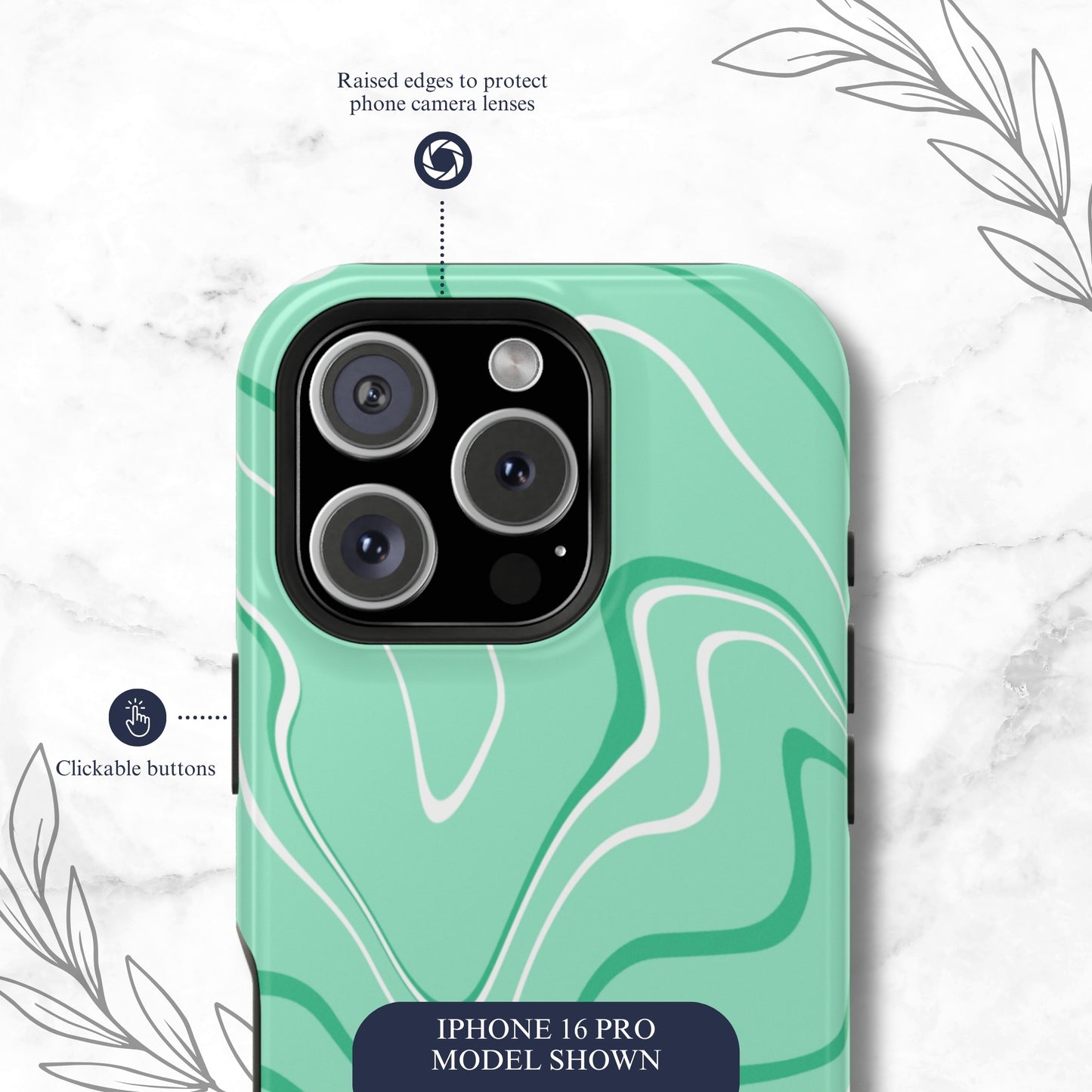 Seafoam Swish - Magsafe iPhone Case Phone Case-aesthetic phone case-shockproof phone case-cute phone case-designer phone case-elegant phone case-luxury phone case-phone accessories-fashion accessory