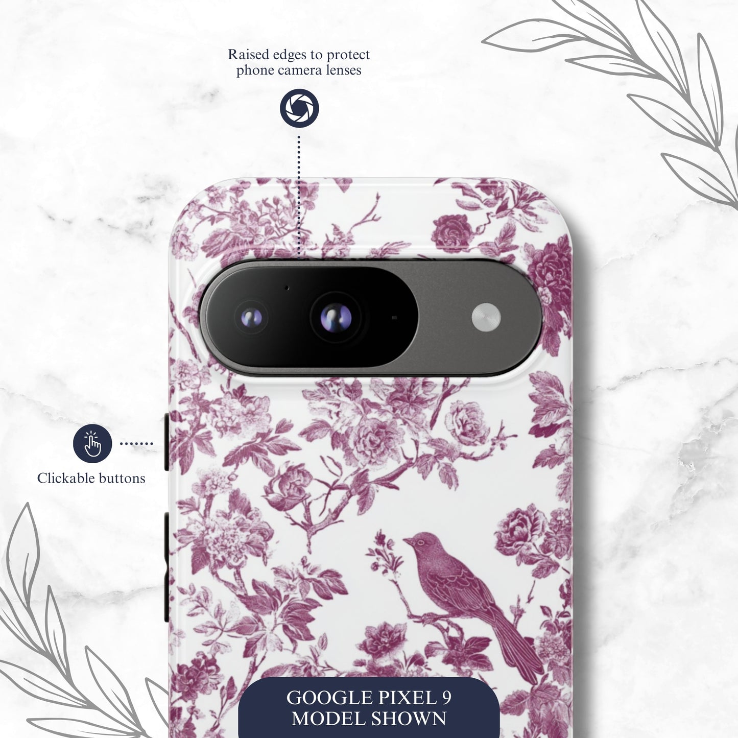 Mauve Toile - Google Pixel Case Phone Case-aesthetic phone case-shockproof phone case-cute phone case-designer phone case-elegant phone case-luxury phone case-phone accessories-fashion accessory