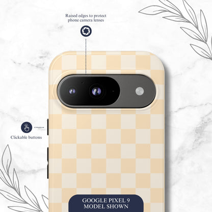 Tan Check - Google Pixel Case Phone Case-aesthetic phone case-shockproof phone case-cute phone case-designer phone case-elegant phone case-luxury phone case-phone accessories-fashion accessory