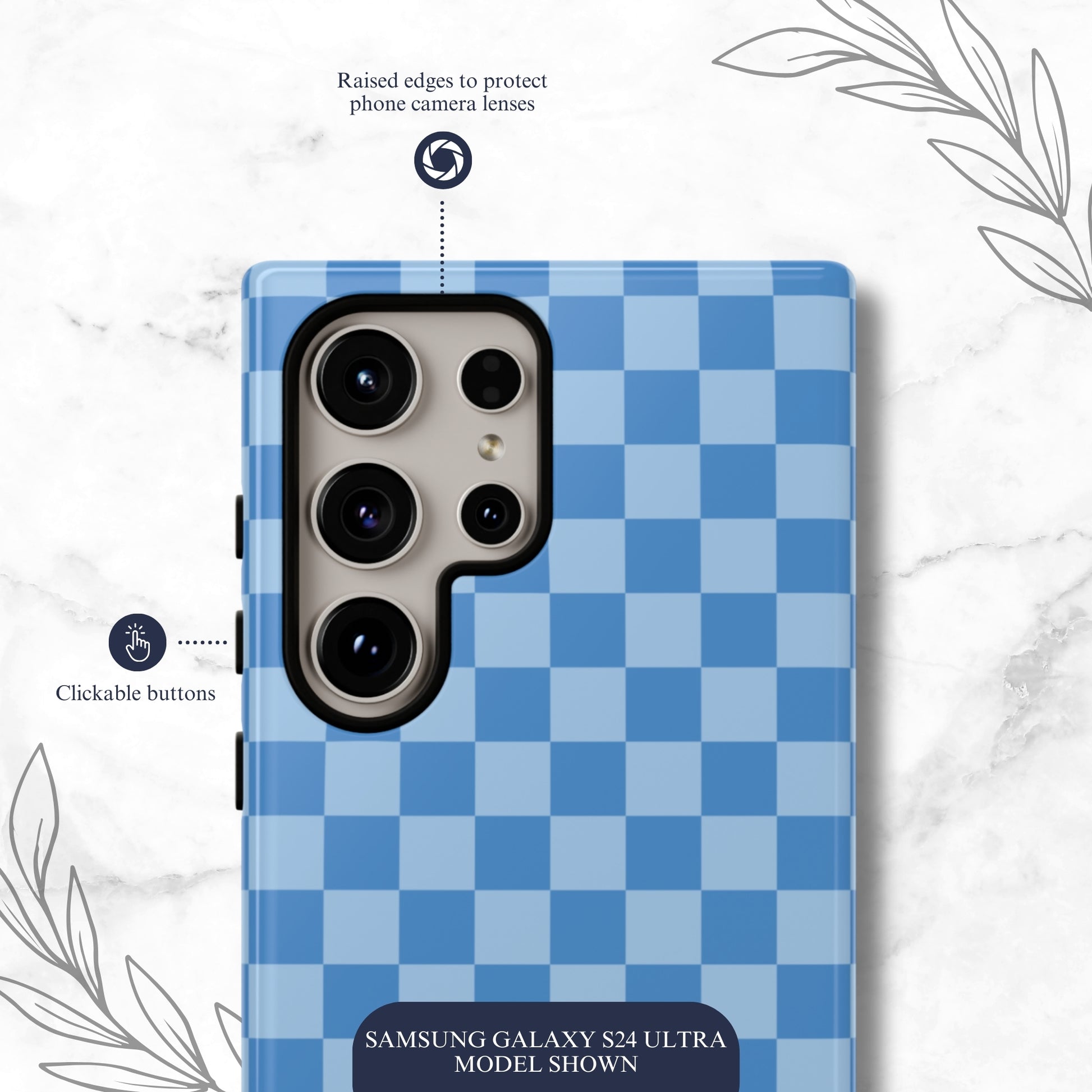 Coastal Check - Samsung Galaxy Case Phone Case-aesthetic phone case-shockproof phone case-cute phone case-designer phone case-elegant phone case-luxury phone case-phone accessories-fashion accessory