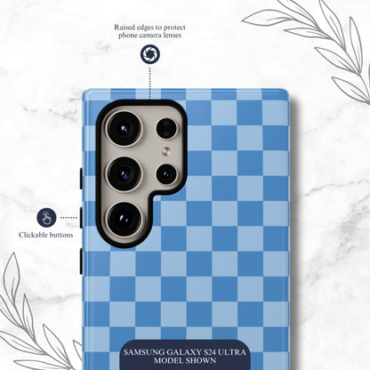 Coastal Check - Samsung Galaxy Case Phone Case-aesthetic phone case-shockproof phone case-cute phone case-designer phone case-elegant phone case-luxury phone case-phone accessories-fashion accessory