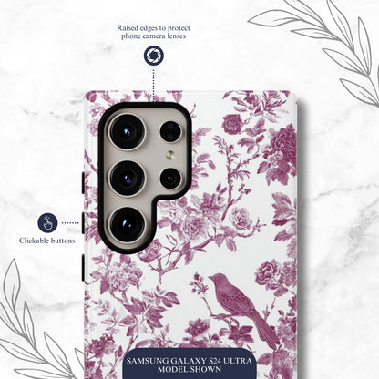 Mauve Toile - Samsung Galaxy Case Phone Case-aesthetic phone case-shockproof phone case-cute phone case-designer phone case-elegant phone case-luxury phone case-phone accessories-fashion accessory