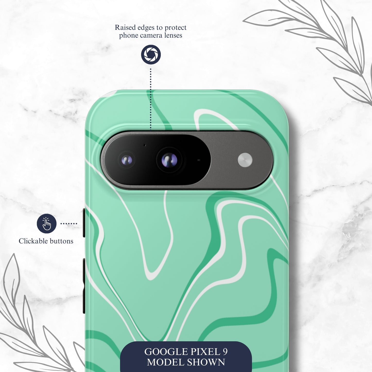 Seafoam Swish - Google Pixel Case Phone Case-aesthetic phone case-shockproof phone case-cute phone case-designer phone case-elegant phone case-luxury phone case-phone accessories-fashion accessory
