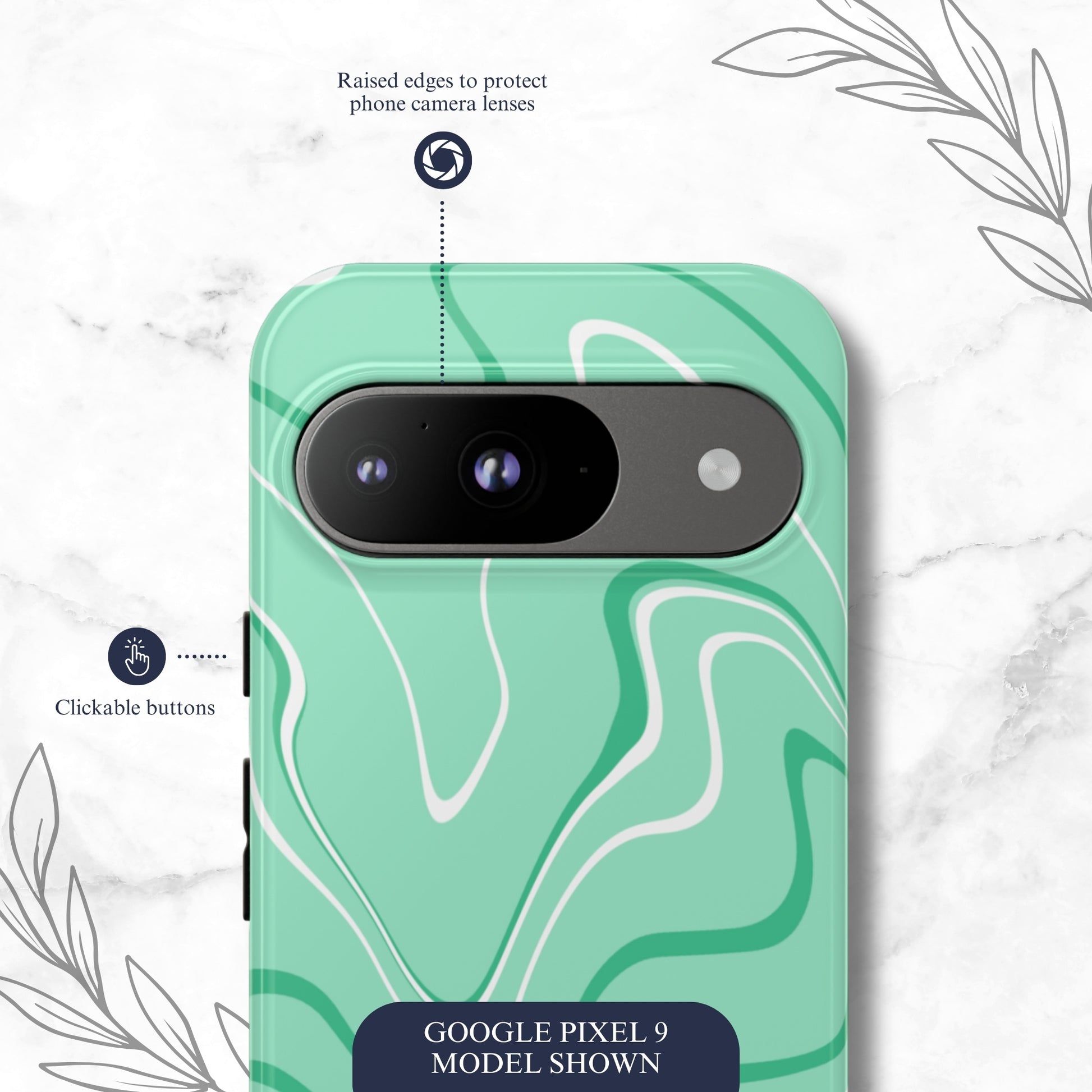 Seafoam Swish - Google Pixel Case Phone Case-aesthetic phone case-shockproof phone case-cute phone case-designer phone case-elegant phone case-luxury phone case-phone accessories-fashion accessory