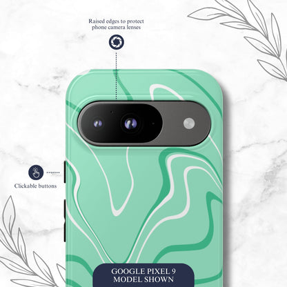 Seafoam Swish - Google Pixel Case Phone Case-aesthetic phone case-shockproof phone case-cute phone case-designer phone case-elegant phone case-luxury phone case-phone accessories-fashion accessory