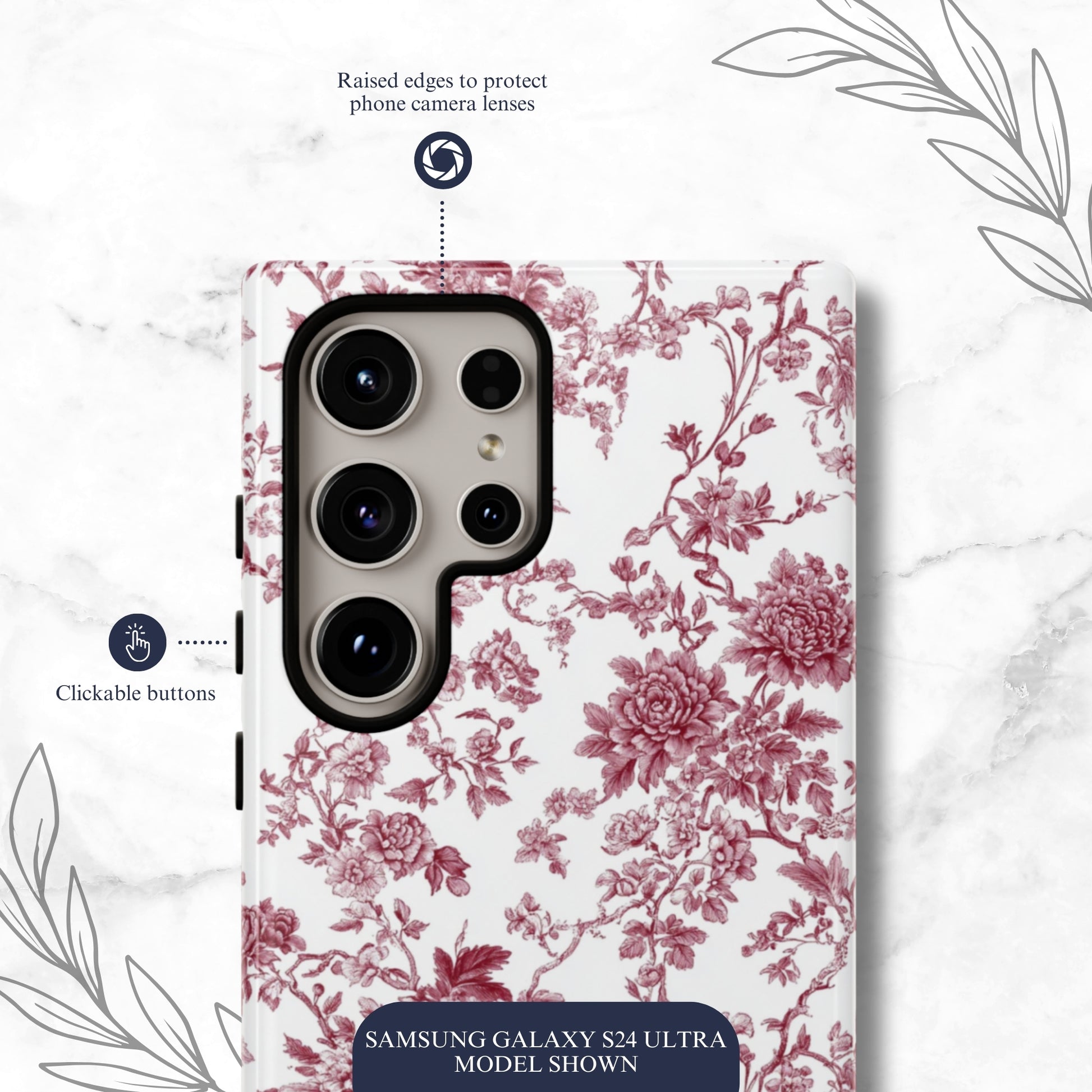 Scarlet Toile - Samsung Galaxy Case Phone Case-aesthetic phone case-shockproof phone case-cute phone case-designer phone case-elegant phone case-luxury phone case-phone accessories-fashion accessory