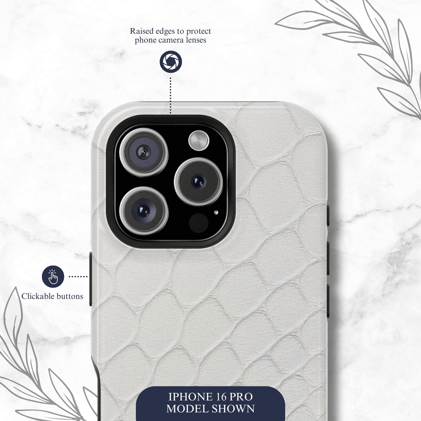 White Serpent - Magsafe iPhone Case Phone Case-aesthetic phone case-shockproof phone case-cute phone case-designer phone case-elegant phone case-luxury phone case-phone accessories-fashion accessory
