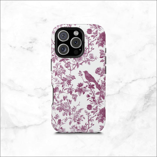 Mauve Toile - Magsafe iPhone Case Phone Case-aesthetic phone case-shockproof phone case-cute phone case-designer phone case-elegant phone case-luxury phone case-phone accessories-fashion accessory