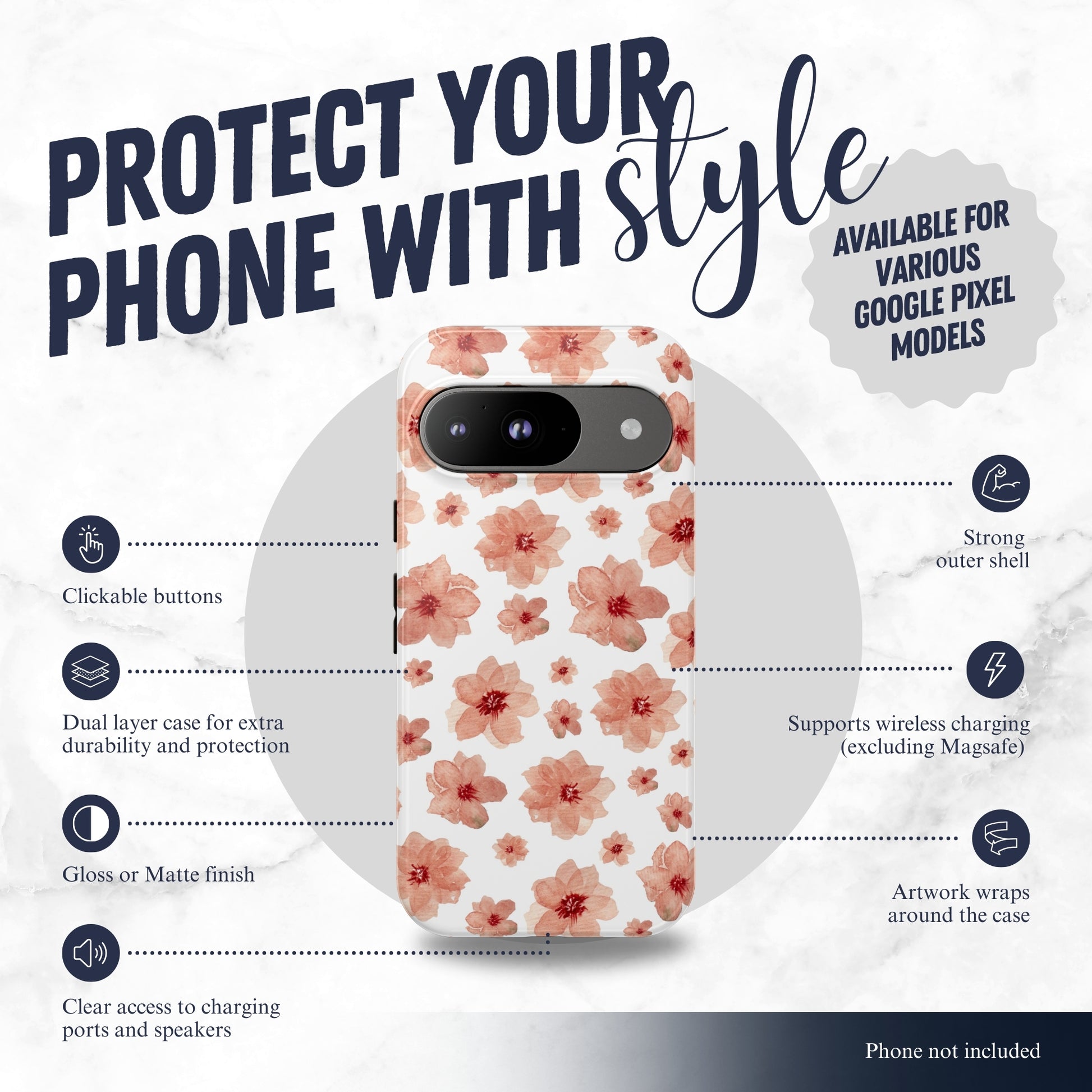 Rosewater - Google Pixel Case Phone Case-aesthetic phone case-shockproof phone case-cute phone case-designer phone case-elegant phone case-luxury phone case-phone accessories-fashion accessory