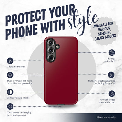 Burgundy - Samsung Galaxy Case Phone Case-aesthetic phone case-shockproof phone case-cute phone case-designer phone case-elegant phone case-luxury phone case-phone accessories-fashion accessory