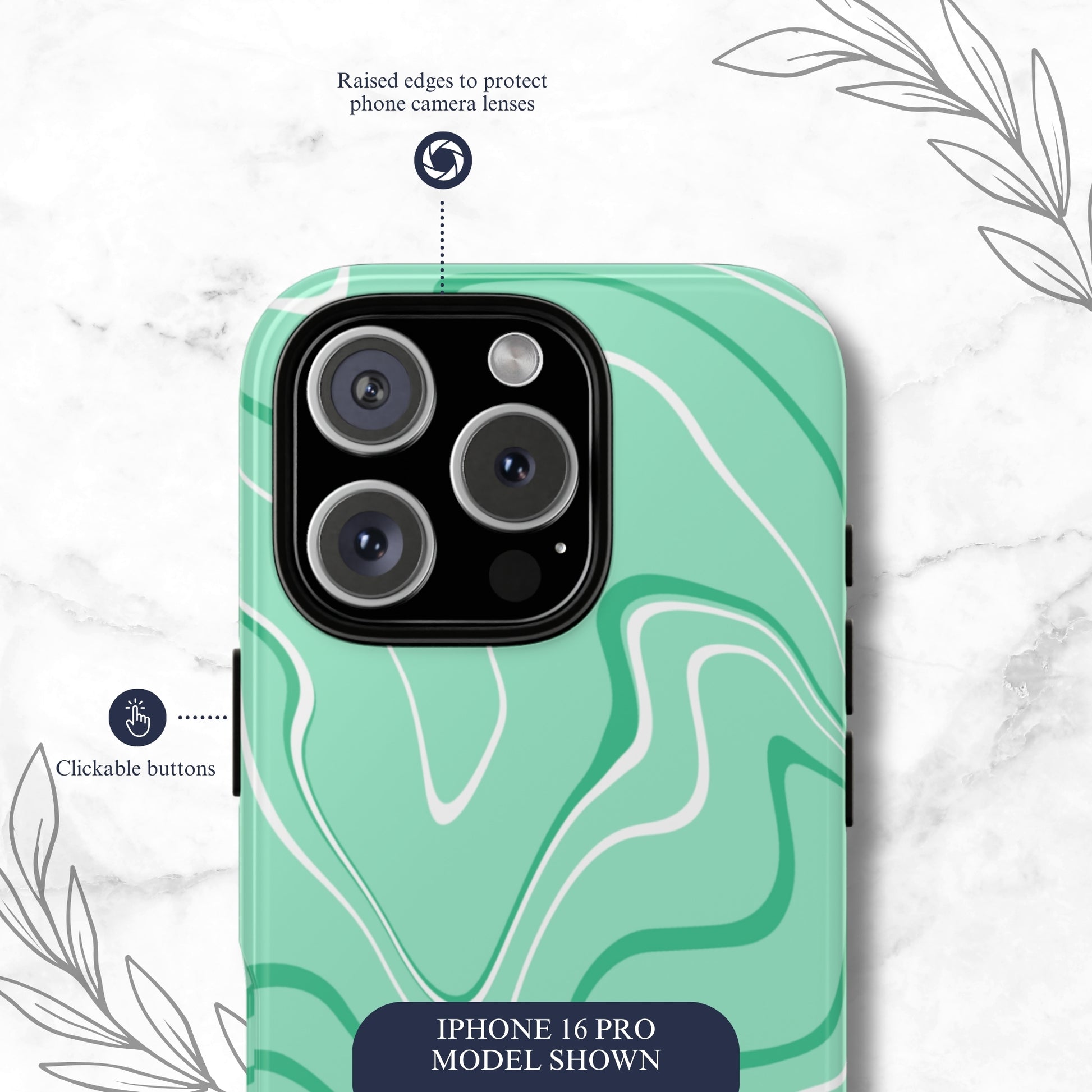 Seafoam Swish - iPhone Case Phone Case-aesthetic phone case-shockproof phone case-cute phone case-designer phone case-elegant phone case-luxury phone case-phone accessories-fashion accessory